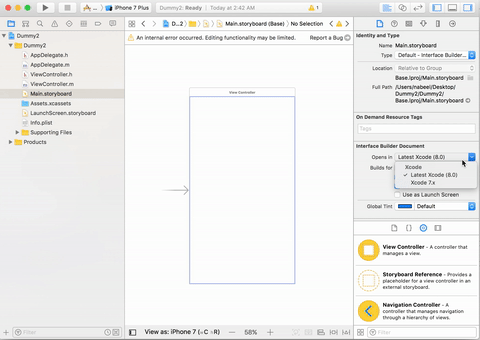 Downgrade to XCode 7 using XCode 8
