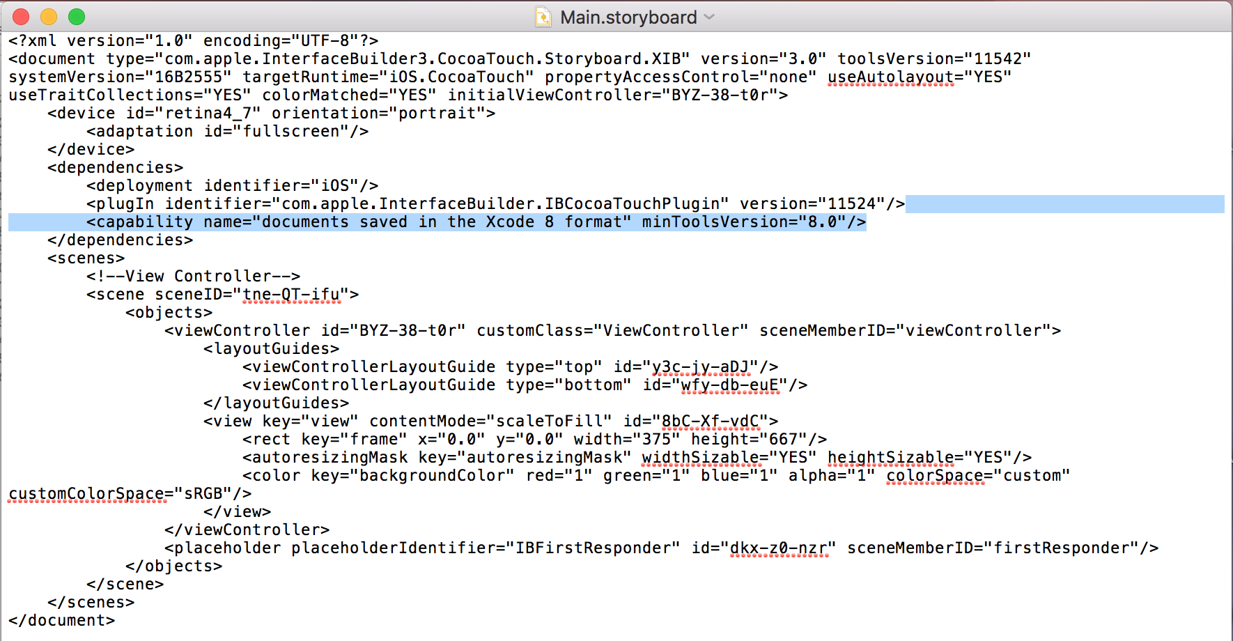 Downgrade to XCode 7 using text editor