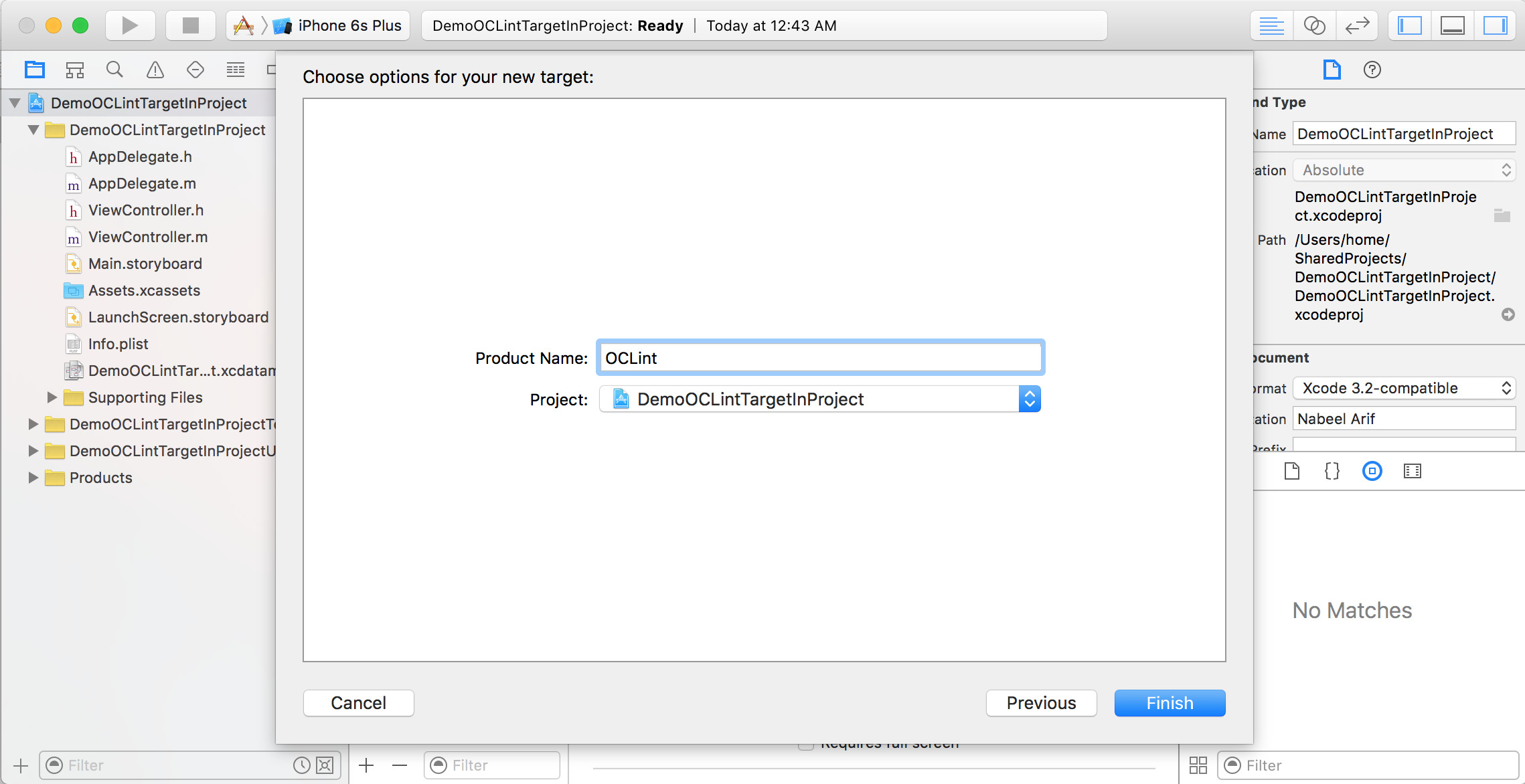 Name the target OCLint.